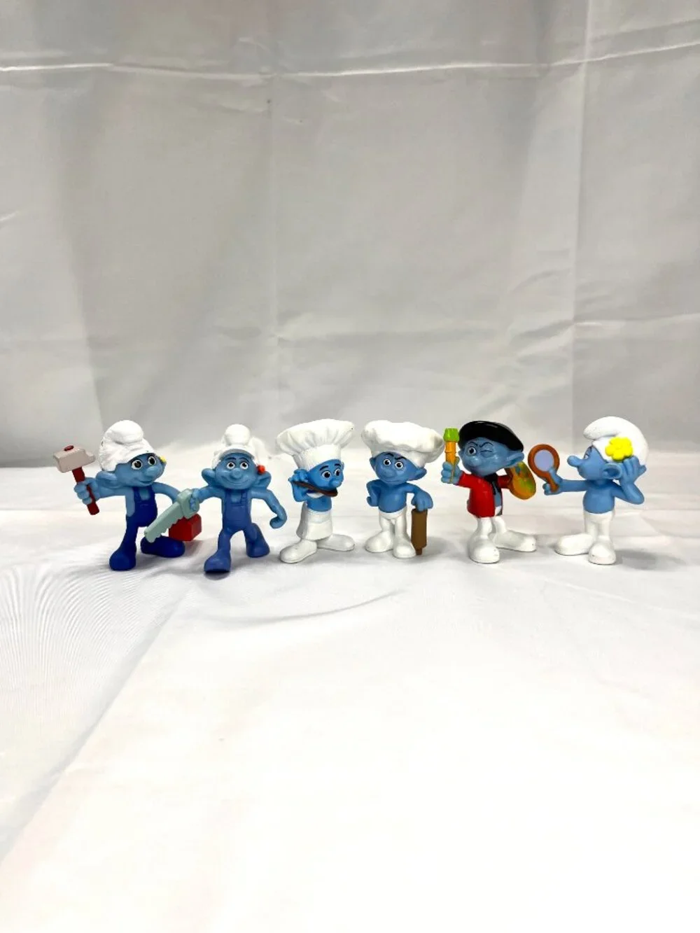 [6] McDonald's 2011 Peyo Smurfs Painter Vanity Chef Baker Handy Saw Hammer Smur